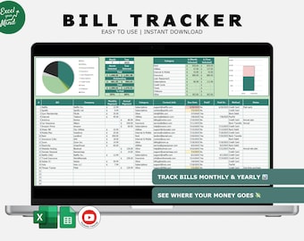 Planilha de controle de contas simples: registro de pagamentos mensais e anuais (Excel, Planilhas Google)