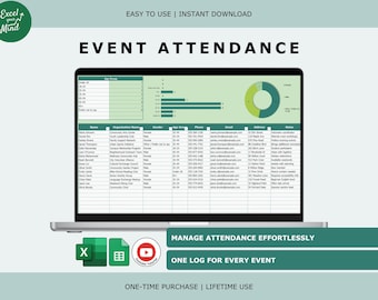 Event Attendance Tracker with Contacts (Excel & Google Sheets)