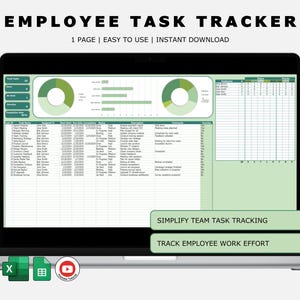 Employee Task Tracker: Team Project Management (Excel & Google Sheets)