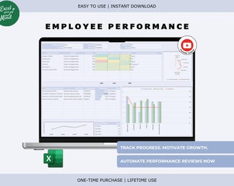 Employee Performance Review Tracker: Staff Evaluation Feedback Log (Excel & Google Sheets)