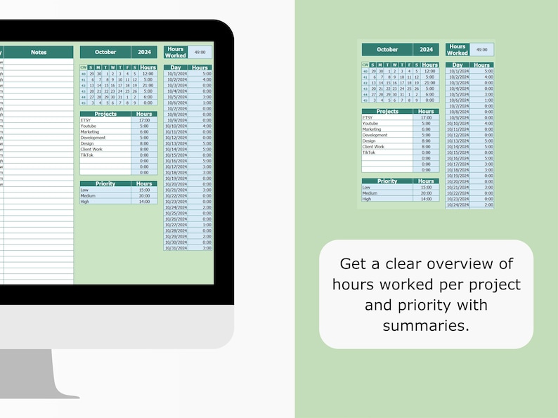 Daily Work Log Excel Template Track Time Projects Priorities