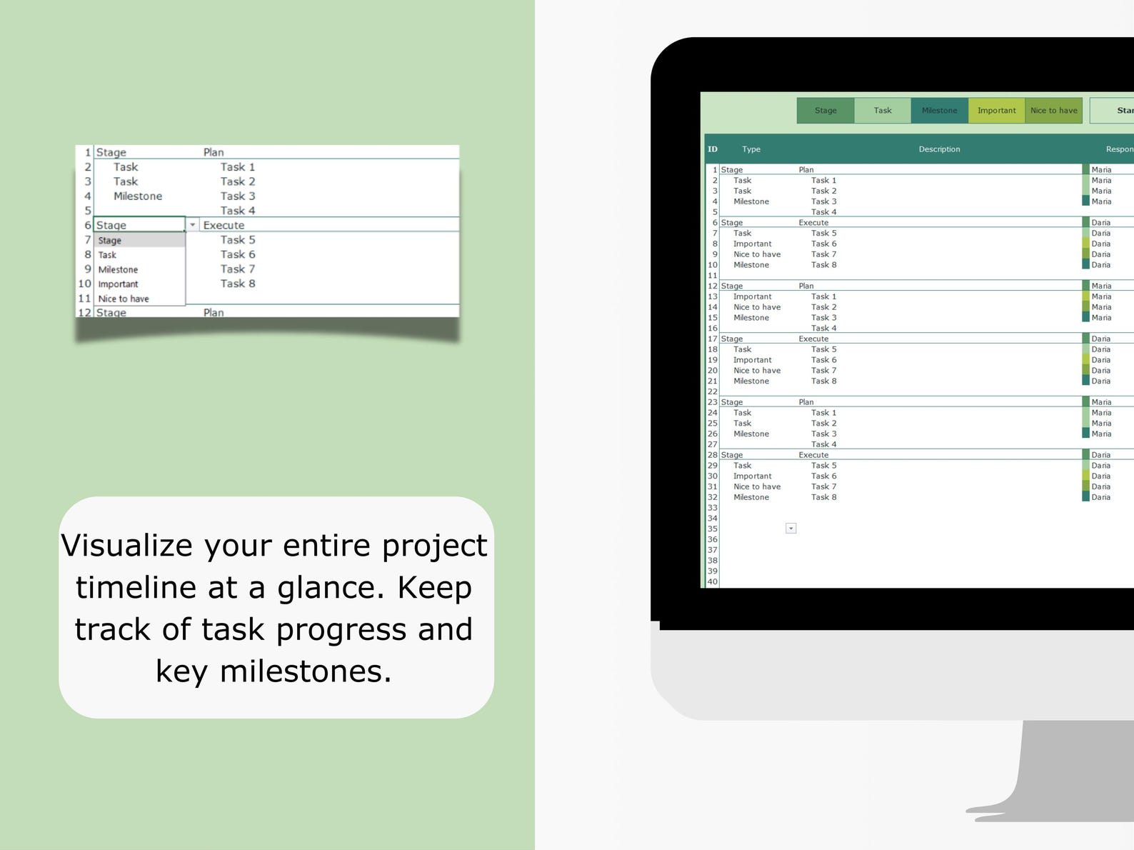 Gantt Chart Project Tracker: Excel Template for Project Management - Etsy
