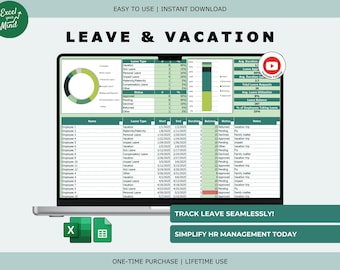 Seguimiento de vacaciones y ausencias: Registro de ausencias de empleados (Exce, sí, Hojas de cálculo de Google)