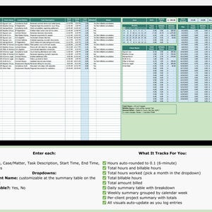 Legal Timesheet Template: Billable Hours Tracker With Auto-rounding ...