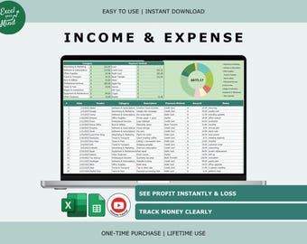 Income & Expense Tracker: Einfaches Profit and Loss Tool für kleine Unternehmen (Excel, Google Sheets)