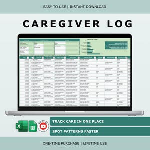 Single-Caregiver Log: Daily Behavior, Incident and Medication Tracker (Excel & Google Sheets)