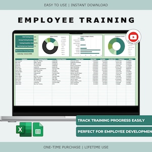 Mitarbeiterschulung Tracker mit Charts + Status Dashboard (Excel & Google Sheets)