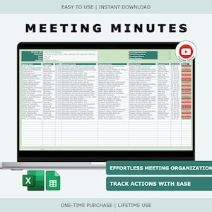 Vergadernotities: agenda, beslissingen, vervaldatums (Excel en Google Spreadsheets)