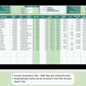 Invoice Tracker With Auto-fill Printable Invoice (excel & Google Sheets ...
