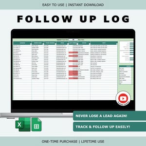 Lead Follow Up Tracker | CRM for Real Estate & Sales (Excel and Google Sheets)