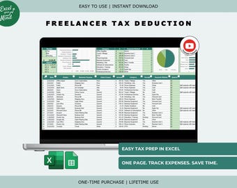 Freelancer Tax Deduction Tracker: Client Receipts & Expense Categories (Excel, Google Sheets)