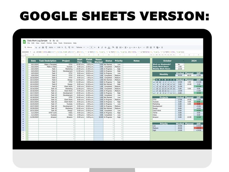 Registro diario de trabajo con cálculo automático de horas en Excel imagen 5
