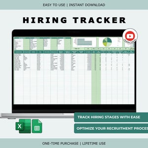 HR Hiring Tracker Recruitment Spreadsheet Applicant Tracking Excel Job Offer Hiring Analytics Recruiting Tool