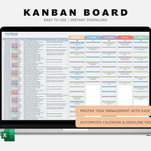 Kanban Board: Kalender-Tracker mit Priority Filters Excel