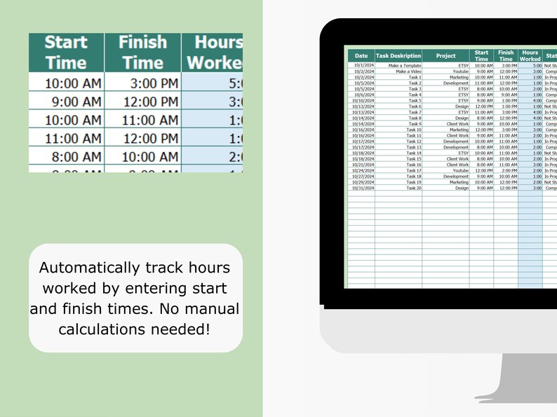 Daily Work Log Excel Template Track Time Projects Priorities