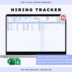 HR Hiring Tracker Recruitment Spreadsheet Applicant Tracking Excel Job Offer Hiring Analytics Recruiting Tool