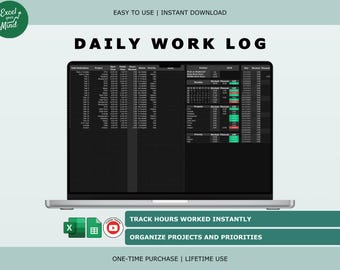 Dzienny dziennik pracy z automatycznym obliczaniem godzin (Excel i Arkusze Google)