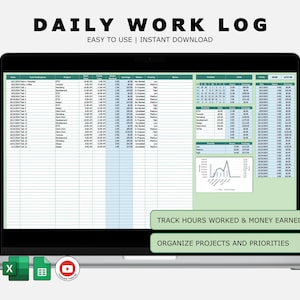 Daily Work Log with Auto Hour Calculation (Excel & Google Sheets)