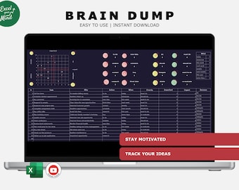 Brain Dump Task Matrix: Urgent vs Important Decision Planner Excel