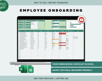 Lista de verificación para la incorporación de empleados / Tareas para nuevos empleados en Excel y Google Sheets
