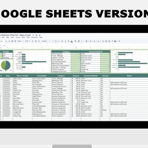 Skatteavdragsspårare med instrumentpanel: Företagsutgiftslogg, kvittoorganisatör (Excel och Google Sheets) bild 6