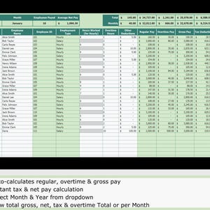 Payroll Spreadsheet | Salary, Overtime & Tax Calculator (excel, Google ...