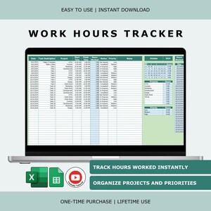 Daily Work Hours Log Template | Track Hours Worked (Excel & Google Sheets)