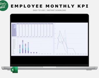 Employee KPI Tracker: Monthly Goals Team Performance (Excel & Google Sheets)