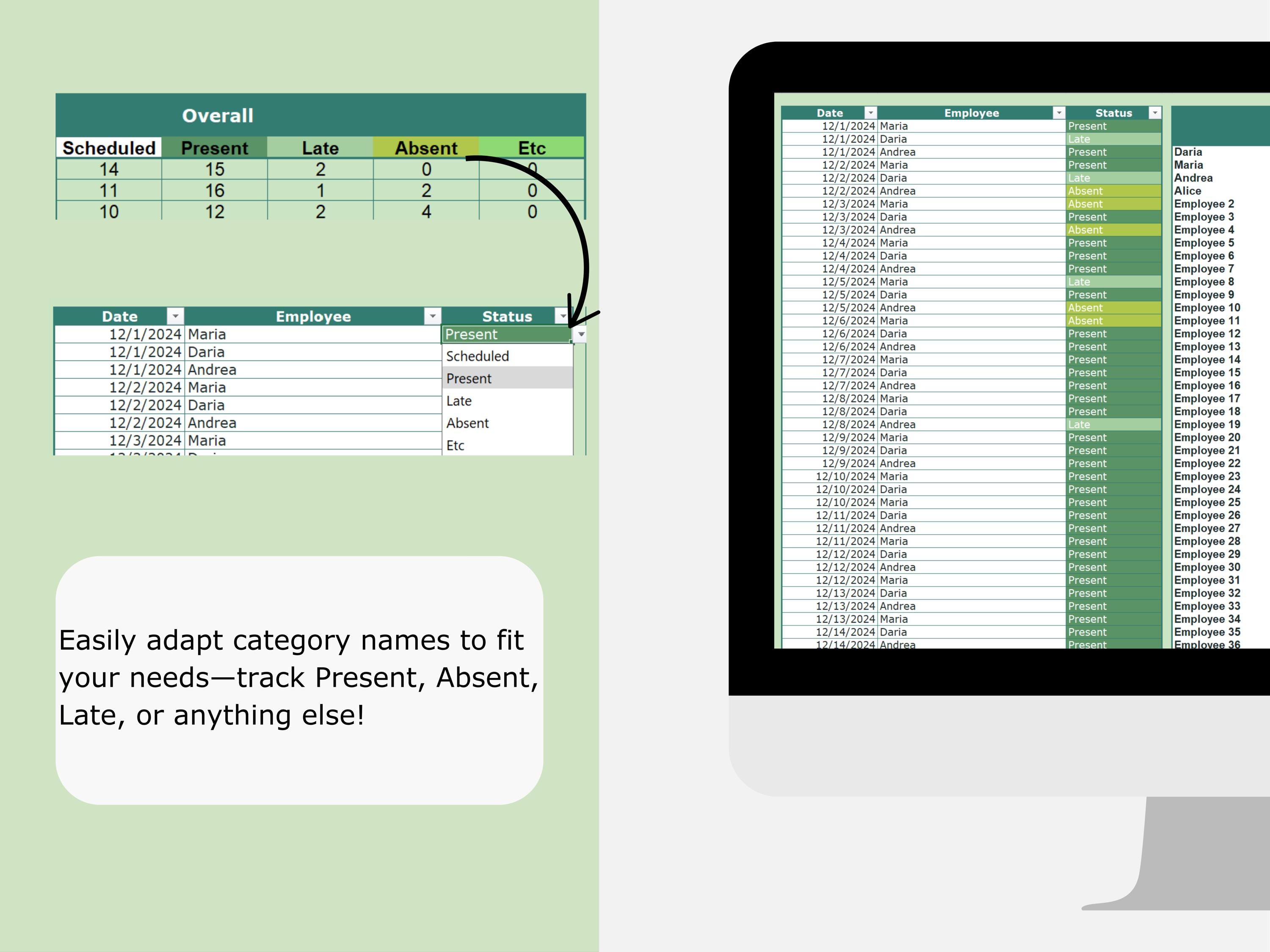 Employee Attendance Tracker Excel Template Track Daily Attendance for