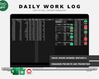 Daily Work Log with Auto Hour Calculation (Excel & Google Sheets)