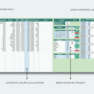 Registro diario de trabajo con cálculo automático de horas en Excel imagen 2