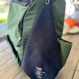 Personalized Disc Golf Towel w/Clip – Custom Embroidered Initials or Name – Disc Golf Gift – Frisbee Golf Accessory – Bag Towel + Carabiner image 2