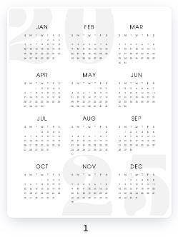 2025 Year Calendar - One Page - Minimalist - Digital Printable Download ...