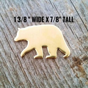 Bear Metal Blanks Qty (5) in 14g Aluminum for hand stamping, etching, and engraving.