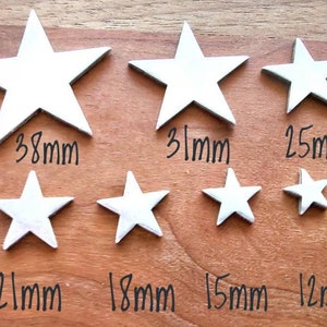 Stern Metallrohlinge (5 Stück) in 14g Aluminium, 14g Zinn, 18g Kupfer oder 18g NuGold zum Bestempeln, Ätzen, Gravieren oder Bemalen mit der Flamme.