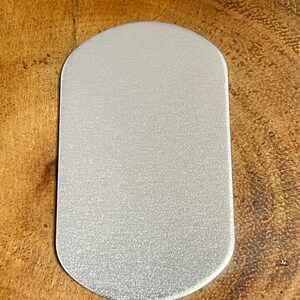 2-1/8” X 1-1/4” Large Dog Tag Blank Qty-5 in 14g Aluminum, 14g Pewter, 18g Copper, or 18g NuGold for hand stamping, etching & engraving.
