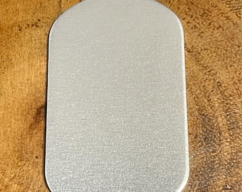 2-1 / 8 "x 1-1 / 4" großen Dog Tag Blank Qty-5 in 14g Aluminium, 14g Zinn, 18g Kupfer oder 18g NuGold zum Handstempeln, Ätzen und Gravieren."