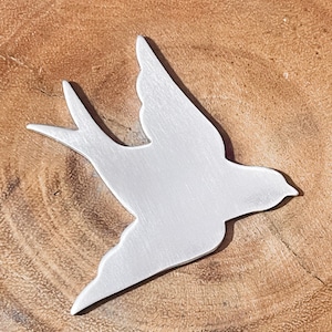 Swallow Blanks Qty (5) in 14g Aluminum for hand stamping, etching, engraving or flame painting.