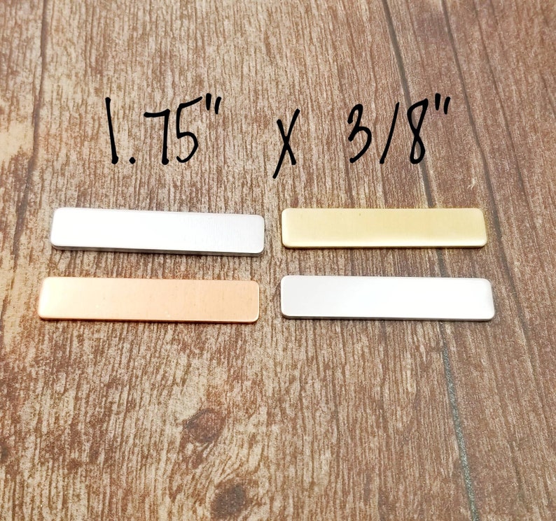 Rectangle Bar Blanks Qty (5) in 14g Aluminum, 14g Pewter, 18g Copper ...