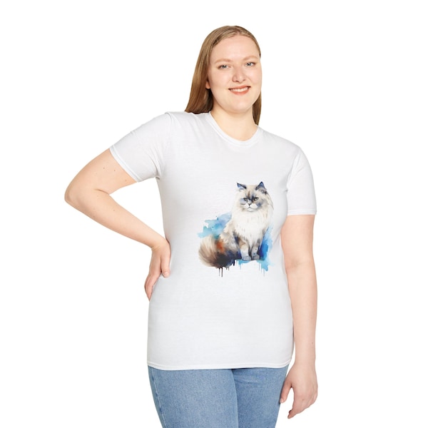 Ragdoll Rhapsody T-Shirt: Whiskered Aquarelle - Cute, Cat, Kitty,