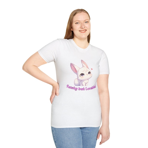 Feisty But Lovable Bunny T-Shirt - Cute Rabbit Tee, Cozy Animal Lover Clothing, Fun Bunny Gift