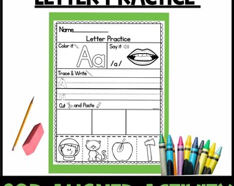 Letter Practice Worksheets SOR Aligned Letter ID and Beginning Sounds Kindergarten 1st grade Alphabet Practice