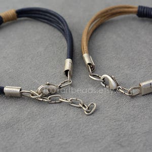 Cotton Anniversary Gift for Couple, 2nd Anniversary Gift, His and Her Couple Bracelet, Love Knot Long distance Bracelet Set, Family look image 3