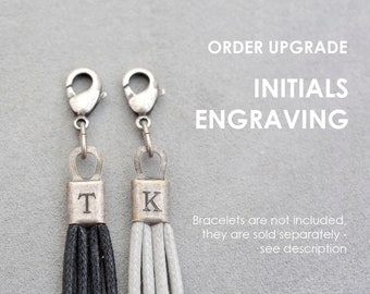 Personalized Initial Engraving, Bracelet Upgrade Service