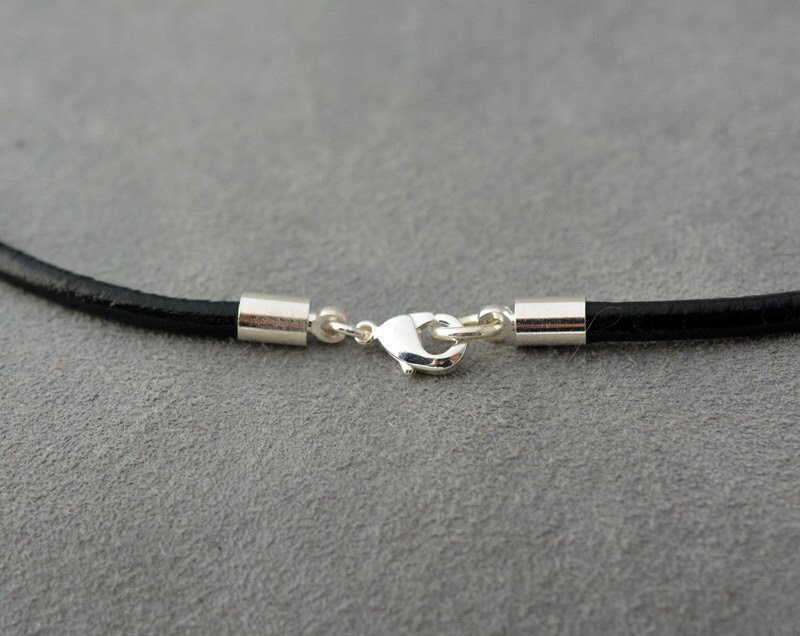Mens Choker Necklace, Thin Leather O-ring Collar, Unisex