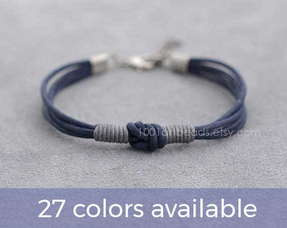 Mens Love Knot Bracelet | Cotton Cord Anniversary Gift