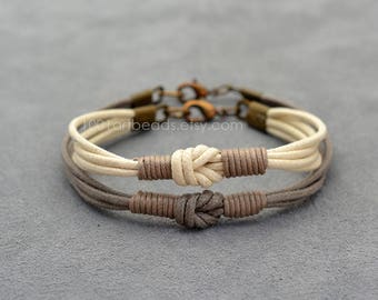 Love Knot Cotton Couples Bracelets - Everyday Matching Long distance Bracelet Set
