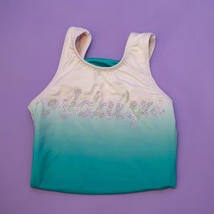 Gymnast christmas gift for gymnast personalized gymnastics leotard girl custom leotard for gymnast gift rhinestone leotard custom name leo