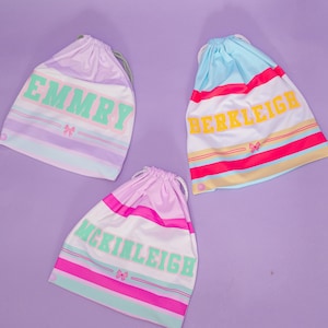 Pastel preppy grip bag for gymnastic grip bag preppy personalized bag for gymnastic with name custom patch prep gymnast bag pink custom bag