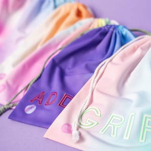 Personlig gymnast greppväska rosa gymnast grepp tie dye liten väska för gymnastik bulk lila greppväska mint spandex greppväska anpassad laggymnastik